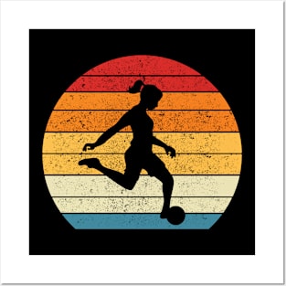 Soccer Girl Vintage Retro 70's and 80's Posters and Art